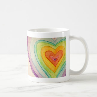 Taza De Café Rainbow Love Hearts Art Coffee Mug Cup
