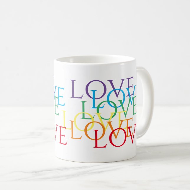 Taza De Café RAINBOW LOVE White Mug (Anverso derecho)
