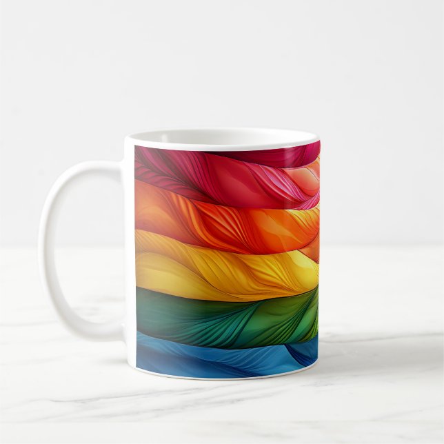 Taza De Café Rainbow Morning – Geometric Abstract Mug (Izquierda)