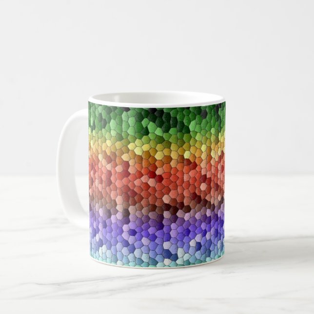 Taza De Café Rainbow Mosaic Pattern (Anverso izquierdo)