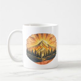 Taza De Café Rainbow Mountain Peak | Retro Mountains Sunrise 
