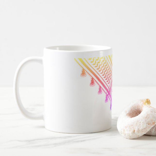 Taza De Café Rainbow Palestinian Keffiyeh (Con donut)