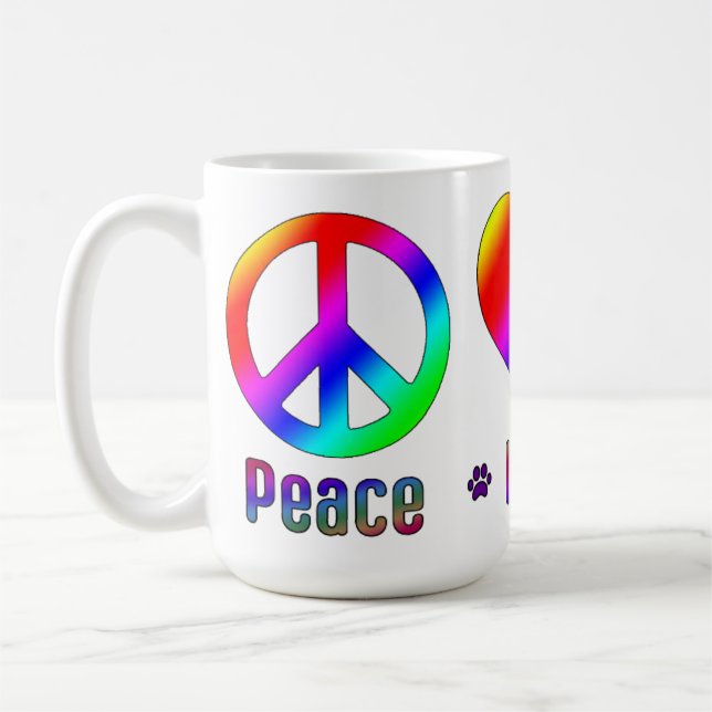 Taza De Café Rainbow Peace Love BBBG Mug (Izquierda)