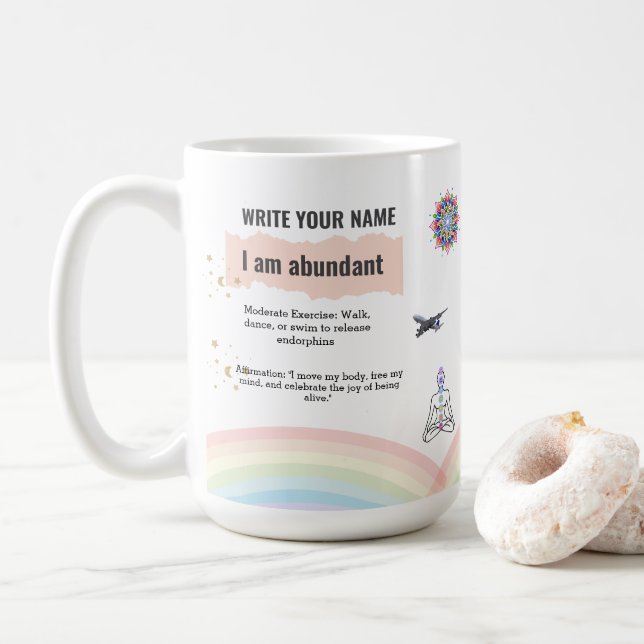 Taza De Café Rainbow peace Serenity Antistress Calm Meditation (Con donut)