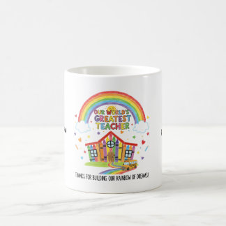 Taza De Café Rainbow School Smiling Sun Worlds Greatest Teacher