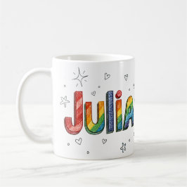 Taza De Café Rainbow Scribbles Julia 1