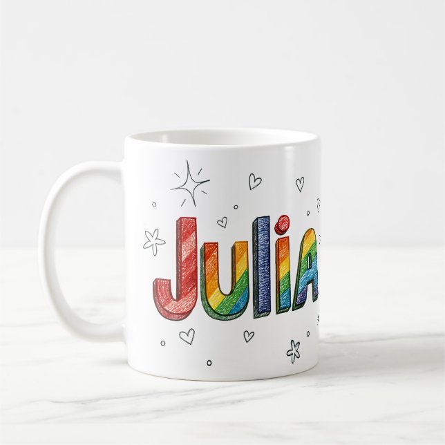 Taza De Café Rainbow Scribbles Julia 1 (Izquierda)