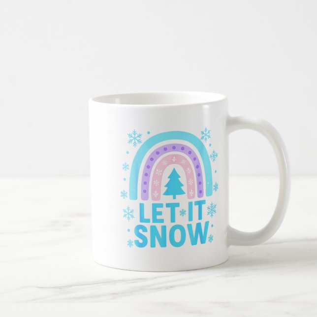 Taza De Café Rainbow Snowflake Christmas Winter Day Suprter Let (Derecha)