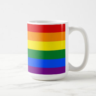 Taza De Café rainbow stris patrón mug amor amor