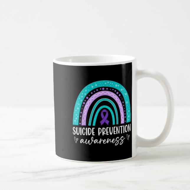 Taza De Café Rainbow Suicide Prevention Awareness Teal &amp; Pu (Derecha)