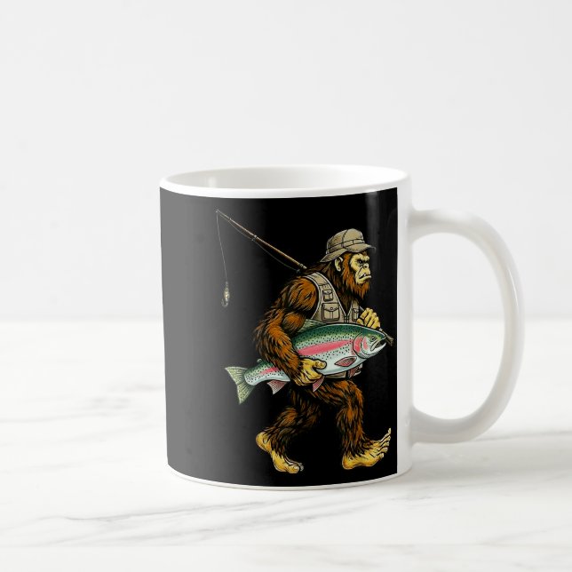 Taza De Café Rainbow Trout Bigfoot Fisherman River Fishing Sasq (Derecha)
