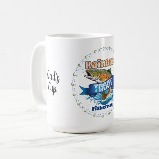 Taza De Café Rainbow Trout Fishing Personalized Illustration