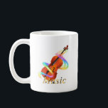 Taza De Café Rainbow Violin<br><div class="desc">このデザインは、音楽が持つ“目に見えない力”を色彩の流れとして描いた作品です。
温かい木の響きを持つチェロから、音が光となって広がり、心を包み込むような瞬間を表現しています。
音楽を愛する人、創作を大切にする人の毎日に、そっと寄り添うアートです。</div>