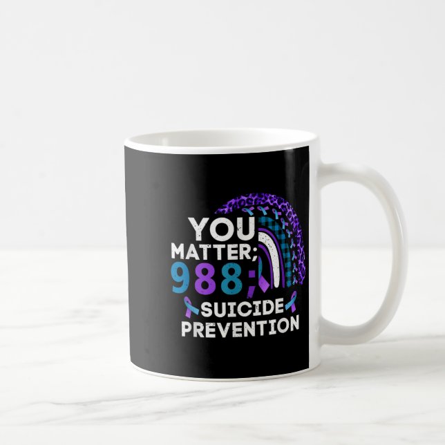 Taza De Café Rainbow You 988 Suicide Prevention Awareness Ribbo (Derecha)