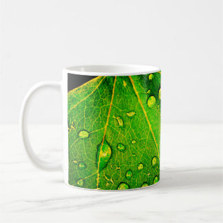 Taza De Café Raindrops on a Leaf