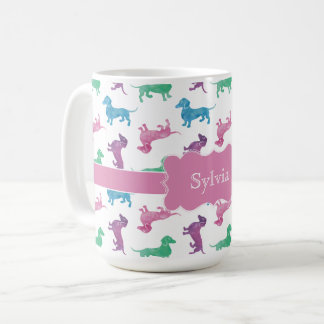 Taza De Café Raining Dachshunds Cute Pastel Doxies