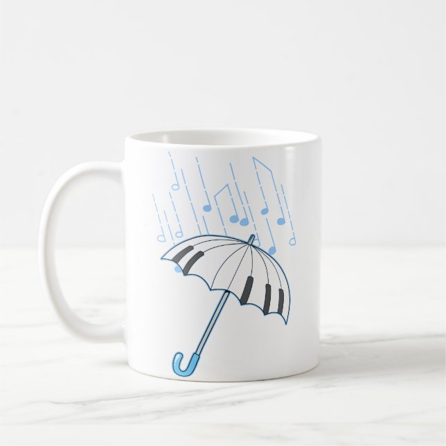 Taza De Café Raining Notes Piano Player Gift Shirt Keyboard Mus (Izquierda)
