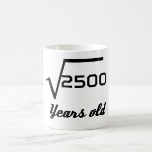 Taza De Café Raíz cuadrada de 2500 50 años
