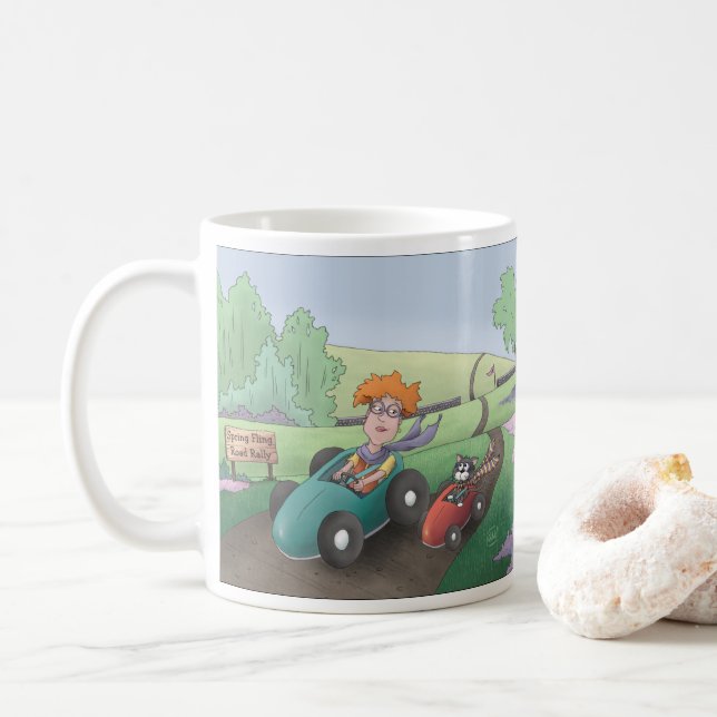 Taza De Café Rally Cat Lady Road Coffee Mug (Con donut)