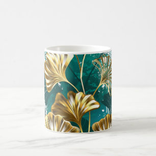 Taza De Café Rama con hojas doradas Ginko Biloba