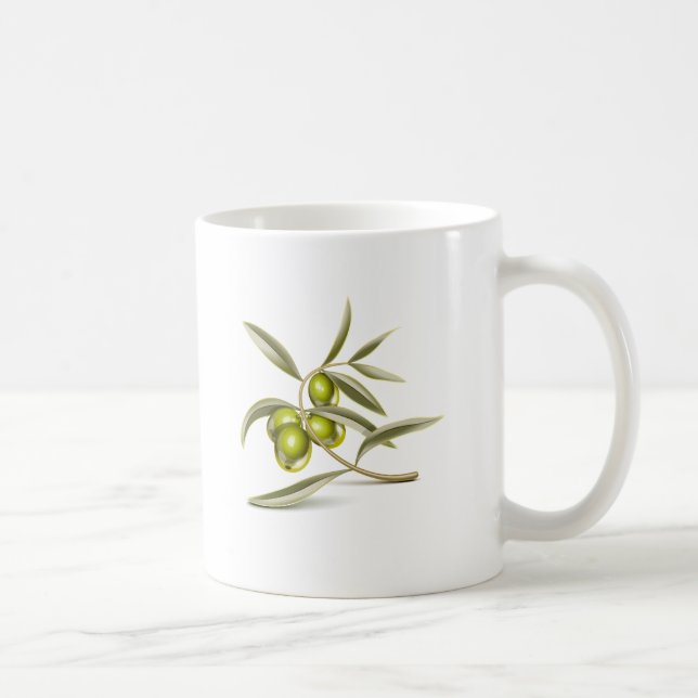 Taza De Café Rama de aceitunas verdes (Derecha)