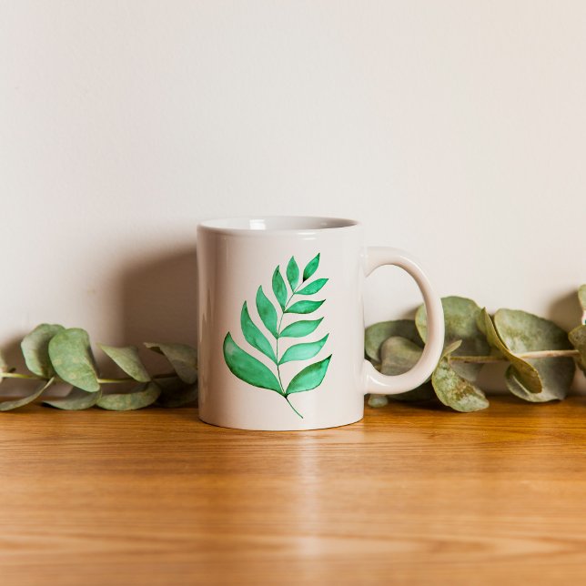 Taza De Café Rama de acuarela simple - verde (Subido por el creador)