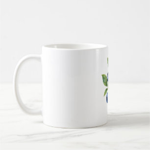 Taza De Café Rama de arándano con hojas