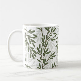 Taza De Café Rama de árbol de oliva verde