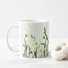 Taza De Café Rama de Freesia blanca.