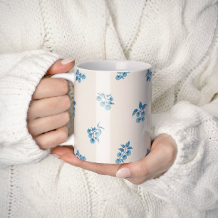 Taza De Café Rama de Tomate Dispersa Botánica Polvorienta Cerúl