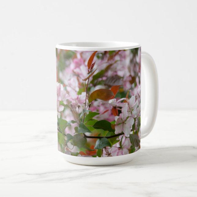 Taza De Café Rama delgada con flores manzana (Anverso derecho)