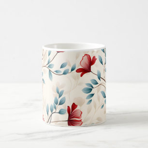 Taza De Café Rama floral botánica elegante