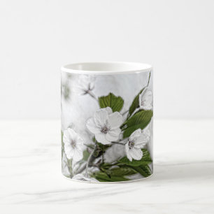 Taza De Café Rama florecida de cerezo en huerto