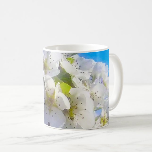 Taza De Café Rama floreciente de una pera (Anverso derecho)