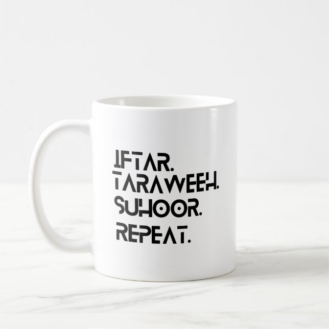 Taza De Café Ramadan Iftaar Taraweeh Suhoor Repetir Café Mug (Izquierda)