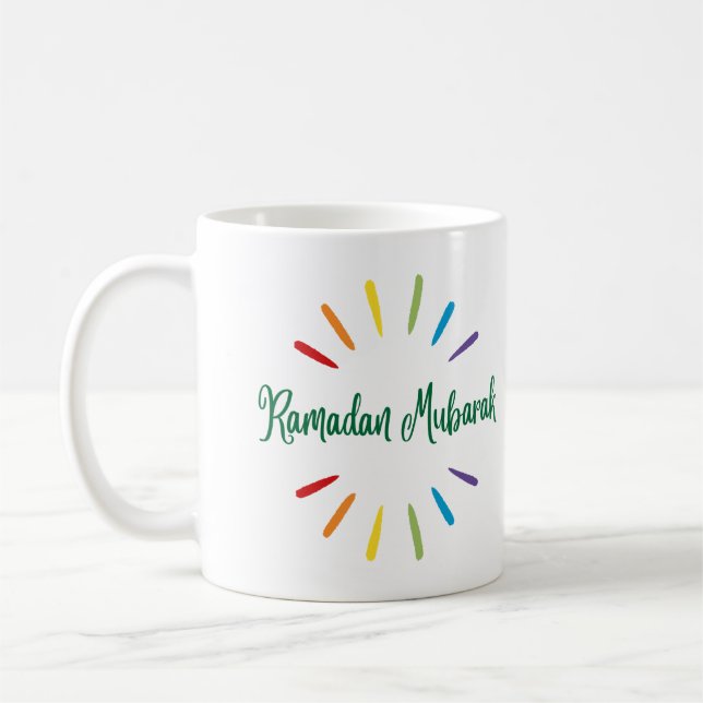 Taza De Café Ramadan Mubarak Simple y colorido (Izquierda)