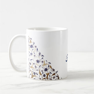Taza De Café Ramadan Mubark en oro y azul