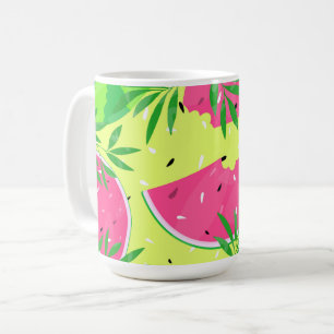 Taza De Café Ramas Brillantes de Sandías de Verano Tropicales