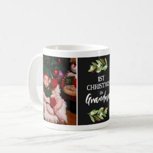 Taza De Café Ramas de bayas rojas 1er Navidad como foto de abue
