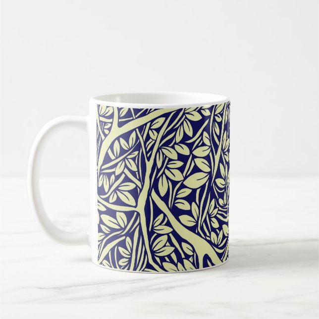 Taza De Café Ramas de época: Patrón de árbol entrelazado (Izquierda)
