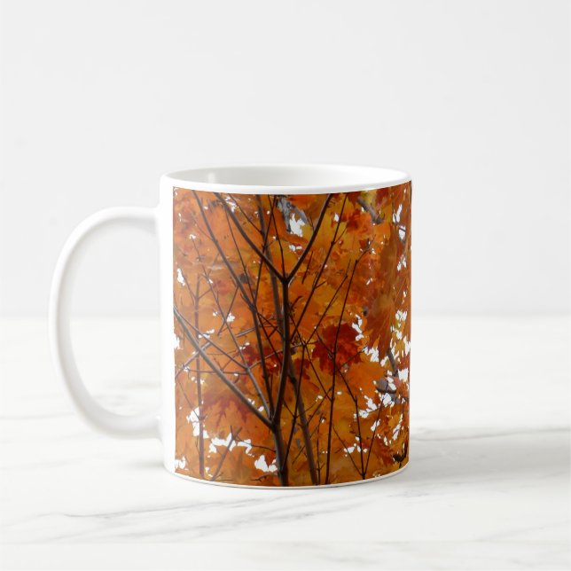 Taza De Café Ramas de hojas de arce I Otoño naranja (Izquierda)