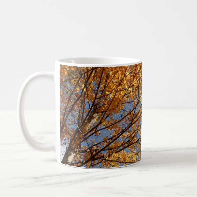 Taza De Café Ramas de hojas de arce II Naranja Otoño (Izquierda)