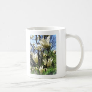 Taza De Café Ramas de Magnolia Blanca