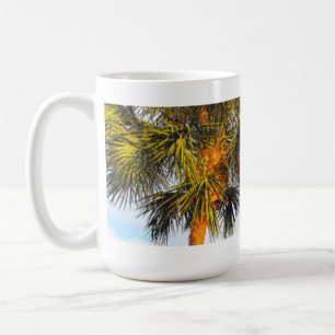 Taza De Café Ramas de palmera, sol de tarde