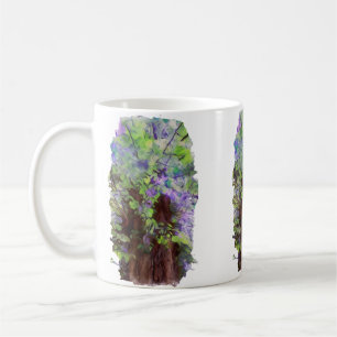 Taza De Café Ramas gruesas de árbol antiguo de colores verdes y