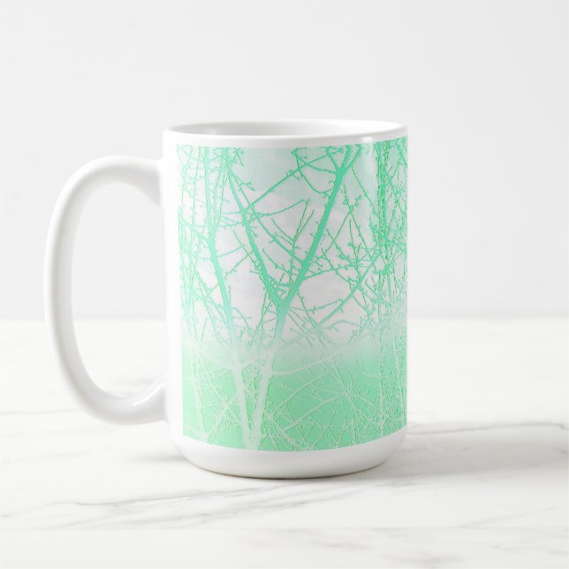 Taza De Café Ramas Verdes Menta Niebla Helada (Izquierda)