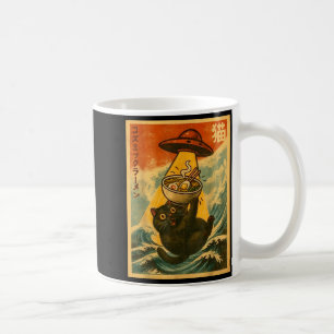 Taza De Café Ramen de gato divertido anime japonés Ovni hombres