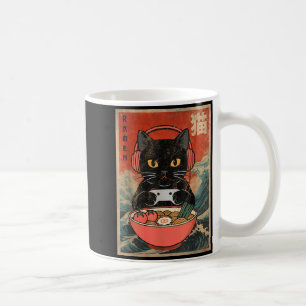 Taza De Café Ramen de gato japonés divertido gráfico kawaii ani