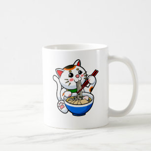 Taza De Café Ramen del Gato Afortunado