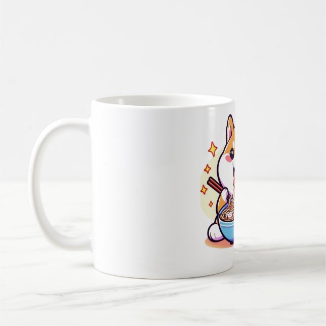 Taza De Café Ramen-Loving Cat Mug – Kawaii Food & Feline Art (Izquierda)